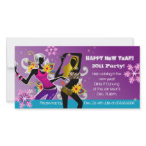 New Year's Eve Party Photo Card Dancing Purple