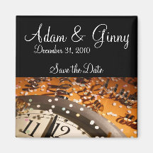 New Years Eve Save the Date Fridge Magnets