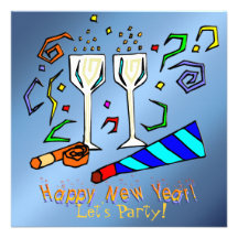 New Year's Noise Makers Party Invitation