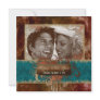 New Year's Party Grunge Copper Blue Photocard Personalized Invitations