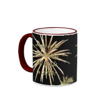 New Years Resolution Mug, Gold Fireworks