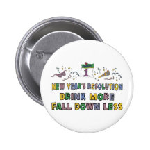 New Year's Resolution Pinback Buttons