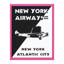 New York Airways Poster Wrapped Canvas Canvas Print