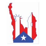 new york and puerto symbol merged post cards