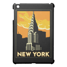 new york art deco retro travel poster iPad mini cases