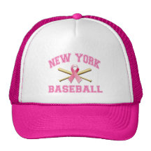 NEW YORK BASEBALL PINK RIBBON TRUCKER HATS