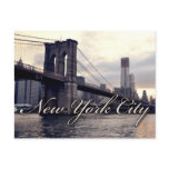 New York Brooklyn Bridge Sunset Postcard