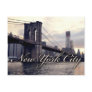 New York Brooklyn Bridge Sunset Postcard
