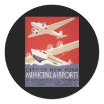 New York City airports Round Sticker