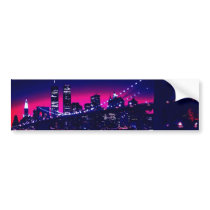 New York City at Night Bumper Sticker