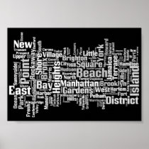 New York City Boroughs Print