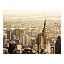 New York City - construction de Chrysler Cartes Postales