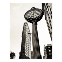 New York City - Flatiron Building and Clock Postcards