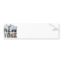 New York City Graphical Tourism Montage Bumper Sticker