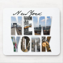 New York City Graphical Tourism Montage Mouse Pads