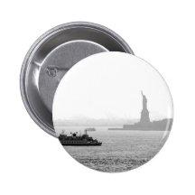 New York City Harbour - Statue of Liberty Pinback Button
