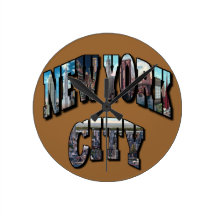 New York City Large Letters Picture Clock