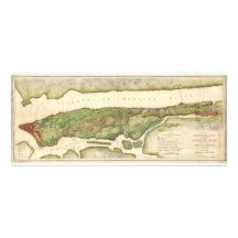 New York City Map During Revolutionary Map 1878 Personalized Announcements