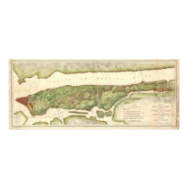 New York City Map During Revolutionary Map 1878 Photo Print