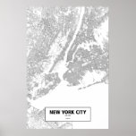 New York City, New York (black on white) Posters
