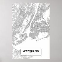 New York City, New York (black on white) Posters