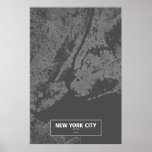 New York City, New York (white on black) Posters