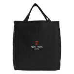 NEW YORK CITY, NYC BLACK TOTE embroidered bags