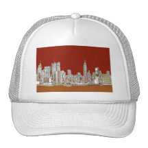New York city red sepia Hat