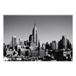 New York City Skyline in Black and White Photo
