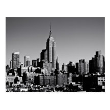 New York City Skyline in Black and White Post Cards