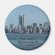 "NEW YORK CITY", "Twin Towers" New York City, N... Fridge Magnet