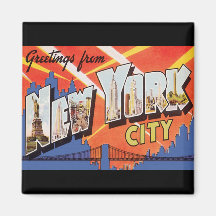 New York City Vintage Travel Refrigerator Magnets