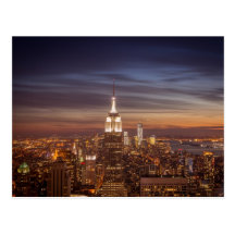 New York Cityscape Skyline - Skyscrapers at Sunset Post Card