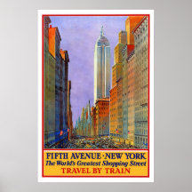 New York Fifth Avenue Travel Poster