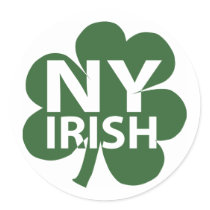 New York Irish Shamrock Round Sticker
