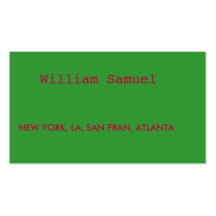 NEW YORK, LA, SAN FRAN, ATLANTA, William Samuel Business Card