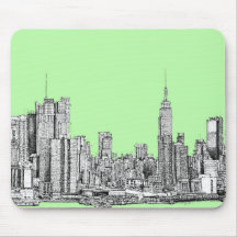 New York lime green Mousepad