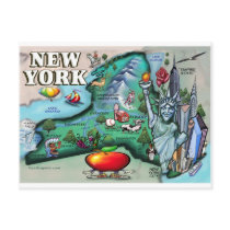 New York Map Postcards