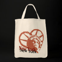 New York, New York Statue of Liberty Grocery Tote bags
