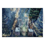 "New York Nightlights" Watercolor Art Greeting Card