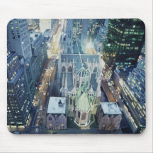 "New York Nightlights" Watercolor Art Mouse Pads