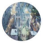 "New York Nightlights" Watercolor Art stickers