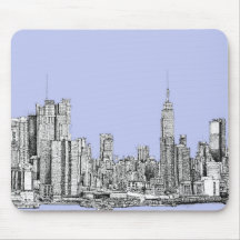 New York pale blue Mouse Pad