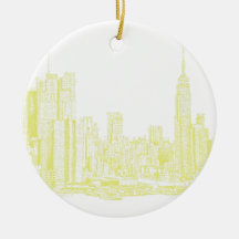 New York pale yellow Ornament