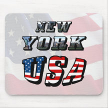 New York Picture and USA Text Mousepads