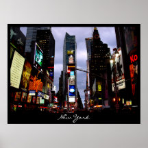 New York Poster Cityscape Times Square Night Print