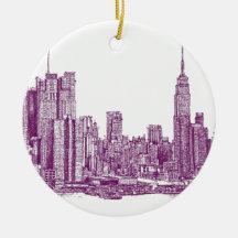 New York purple Ornaments