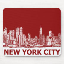 New York red maroon Mouse Pad