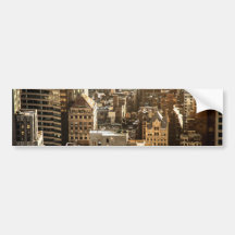 New York Rooftops - Skyscrapers in Sunlight Bumper Stickers