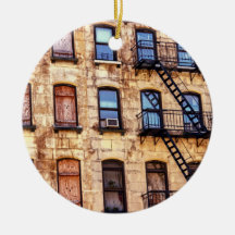New York Rustic Building Ornament